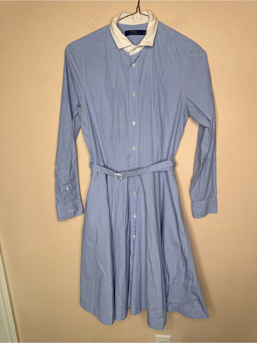 Polo by Ralph Lauren long-sleeve belted shirt dress size 10